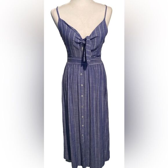 Rebellion Blue & white striped sundress Small - Picture 3 of 5